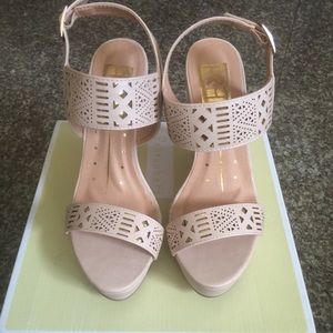 Nude wedge heels